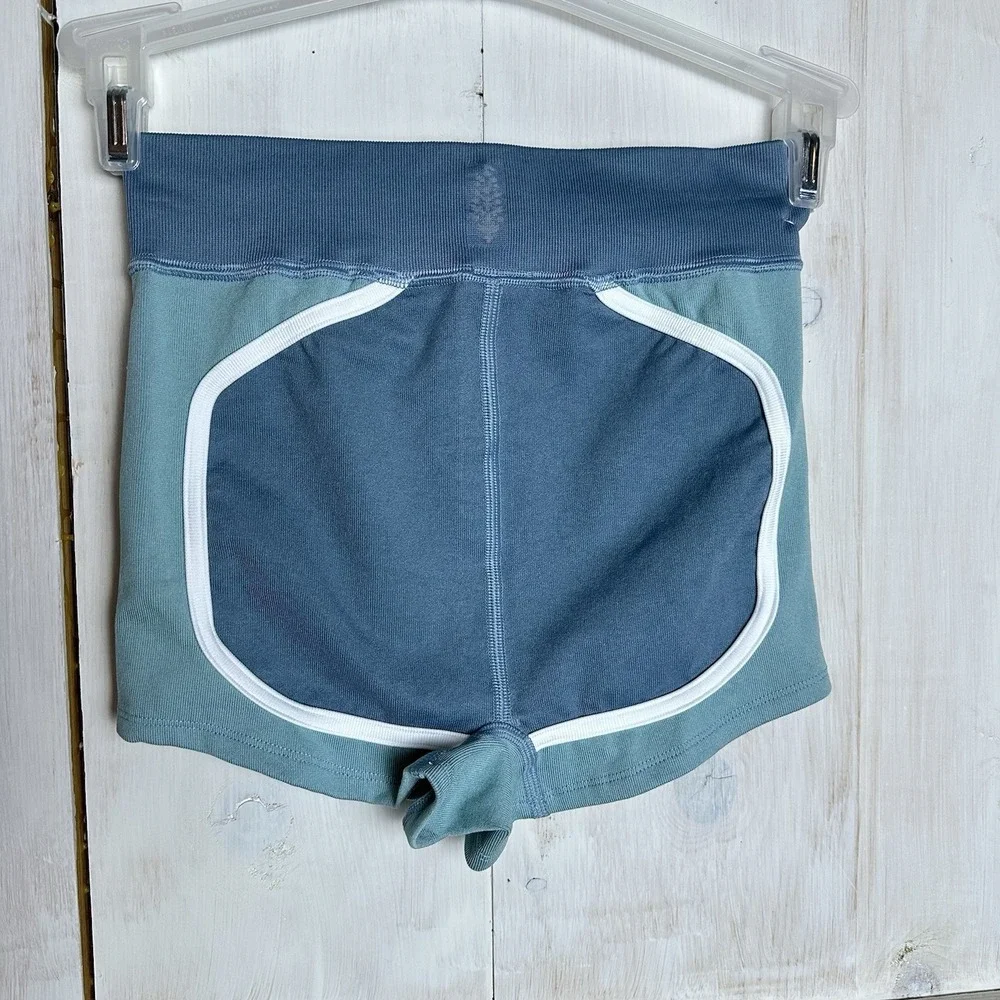 Free People FP Movement Women's XS/S There You Go‎ Run Shorts Blue Teal New NWOT